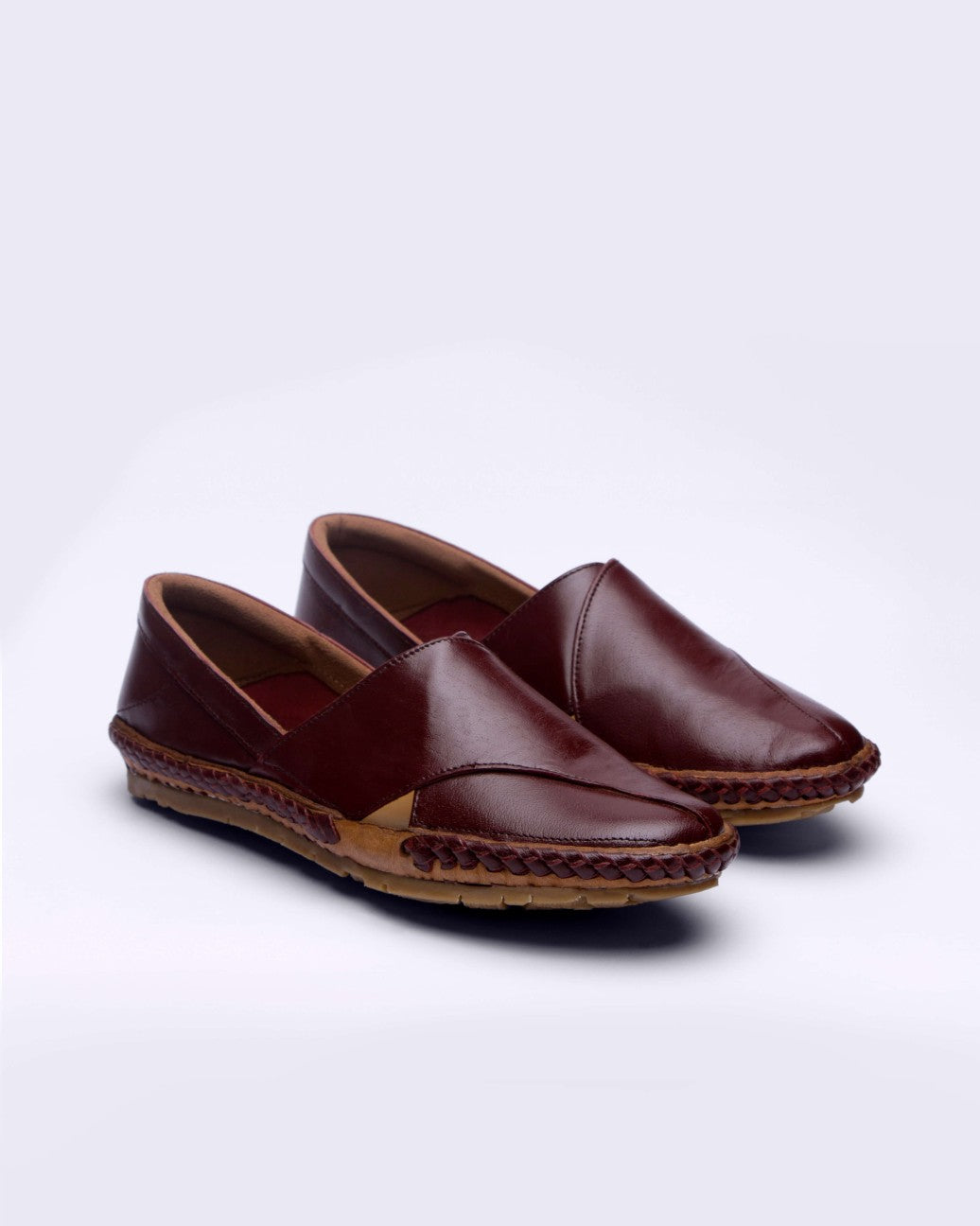 August leather loafers Maroon